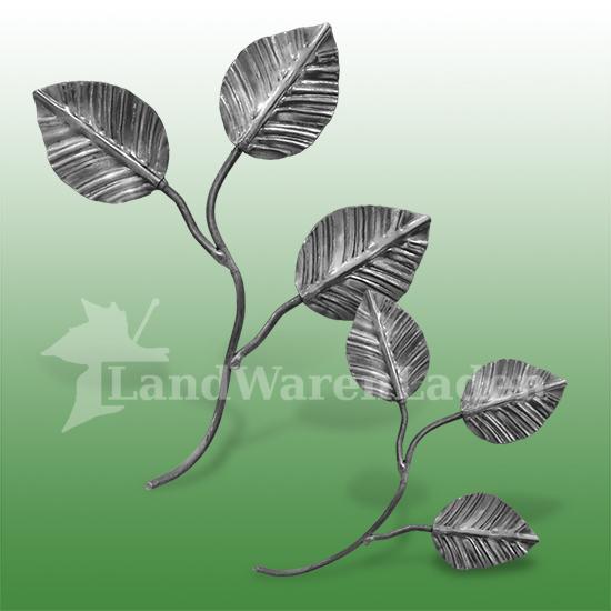 Rosenzweig mit 3 Blättern - Stahlblech, Stahldraht - in 2 Größen